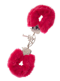 Металлические наручники с красной меховой опушкой METAL HANDCUFF WITH PLUSH RED Металлические наручники с красной меховой опушкой METAL HANDCUFF WITH PLUSH RED