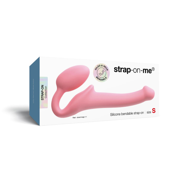 Розовый безремневой страпон Strap-on-me Semi-Realistic Bendable Strap-On size S Розовый безремневой страпон Strap-on-me Semi-Realistic Bendable Strap-On size S