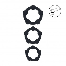 Набор из 3 эрекционных колец Beaded Silicone Cockring Set