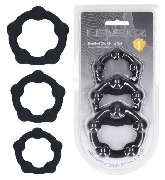 Набор из 3 эрекционных колец Beaded Silicone Cockring Set