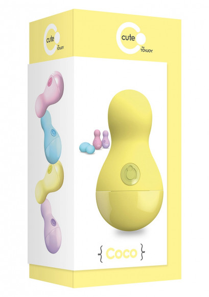 Жёлтый вибростимулятор COCO BODY - 9 см.