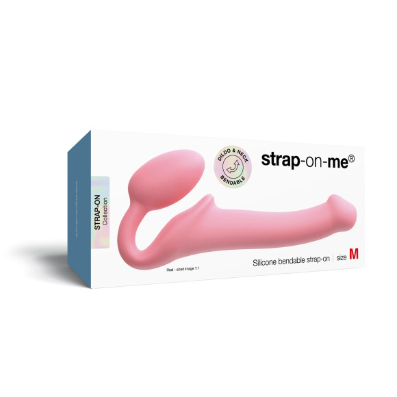 Розовый безремневой страпон Strap-on-me Semi-Realistic Bendable Strap-On size M Розовый безремневой страпон Strap-on-me Semi-Realistic Bendable Strap-On size M