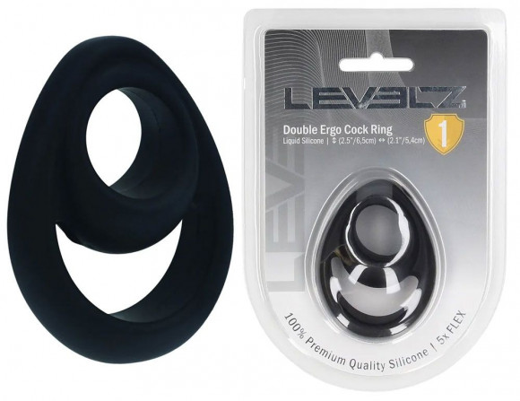 Черное эрекционное кольцо Double Ergo Silicone Cockring Черное эрекционное кольцо Double Ergo Silicone Cockring