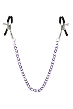 Зажимы для сосков с фиолетовой цепочкой Sweet Caress Nipple Chain Зажимы для сосков с фиолетовой цепочкой Sweet Caress Nipple Chain