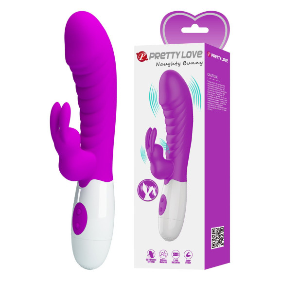 Лиловый вибратор-кролик Naughty Bunny - 19,8 см. Лиловый вибратор-кролик Naughty Bunny - 19,8 см.