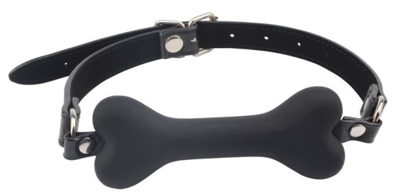 Черный силиконовый кляп-косточка Doggie Bone Bit Gag Черный силиконовый кляп-косточка Doggie Bone Bit Gag
