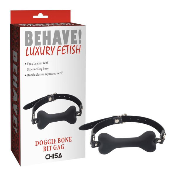 Черный силиконовый кляп-косточка Doggie Bone Bit Gag Черный силиконовый кляп-косточка Doggie Bone Bit Gag