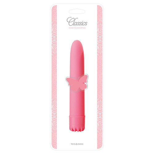 Розовый классический вибратор CLASSIC VIBE PINK LARGE - 20 см.