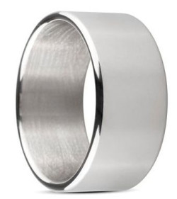 Серебристое эрекционное кольцо Sinner Wide metal head-ring Size S
