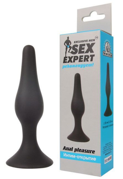 Чёрная анальная втулка Sex Expert - 10 см. Чёрная анальная втулка Sex Expert - 10 см.