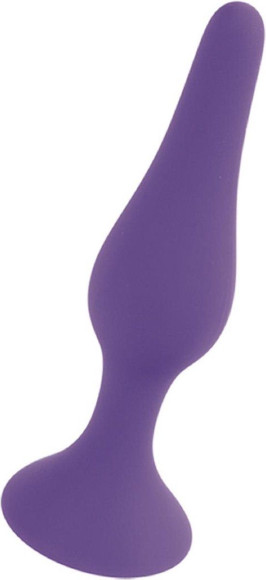 Фиолетовая анальная втулка Silcone Purple Plug Small - 10 см.