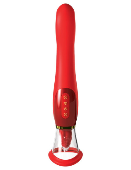 Красный двухсторонний вибростимулятор Ultimate Pleasure 24K Gold Luxury Edition - 25 см. Красный двухсторонний вибростимулятор Ultimate Pleasure 24K Gold Luxury Edition - 25 см.