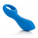 Голубой вибратор с ручкой-кольцом Posh Silicone O Probes - 15 см.