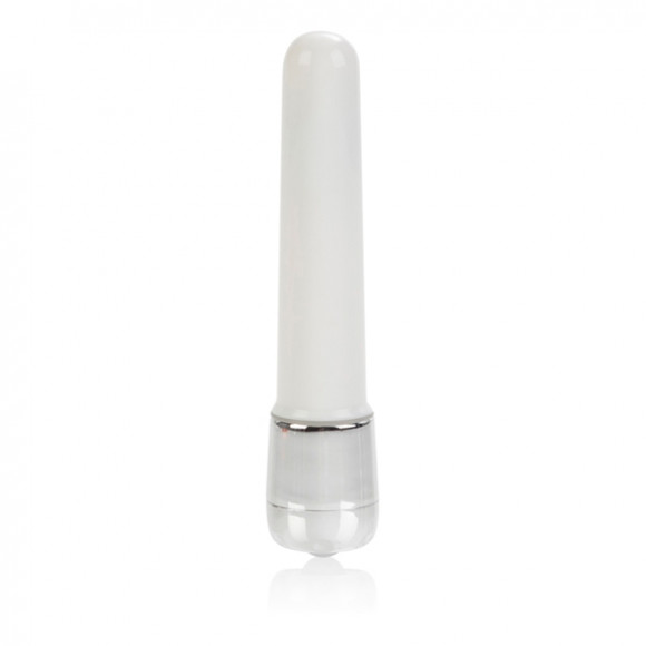 Голубой вибратор с ручкой-кольцом Posh Silicone O Probes - 15 см.