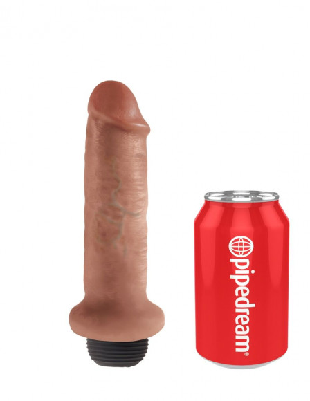 Кофейный фаллоимитатор с имитацией семяизвержения 6  Squirting Cock - 17,8 см.
