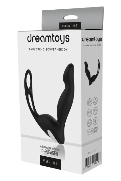 Черный вибромассажер простаты P-PLEASER W ERECTION ENHANCE Черный вибромассажер простаты P-PLEASER W ERECTION ENHANCE