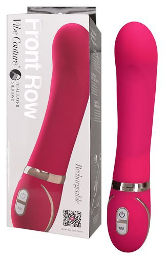Розовый вибромассажер для точки G Front Row Pink GR - 22 см.