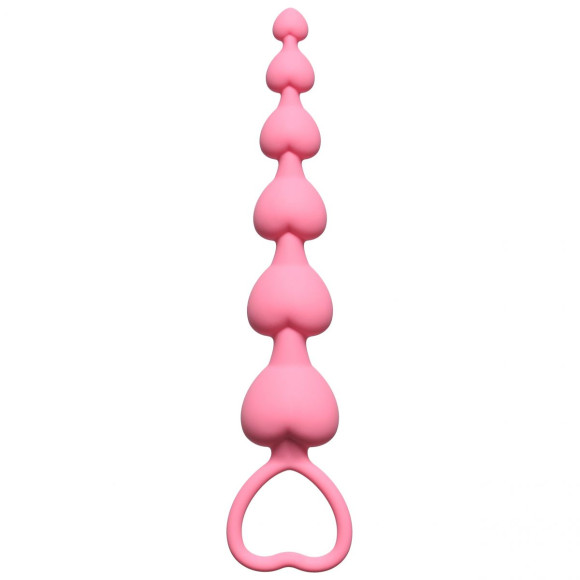 Розовая анальная цепочка Heart s Beads Pink - 18 см. Розовая анальная цепочка Heart s Beads Pink - 18 см.