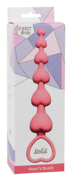 Розовая анальная цепочка Heart s Beads Pink - 18 см. Розовая анальная цепочка Heart s Beads Pink - 18 см.