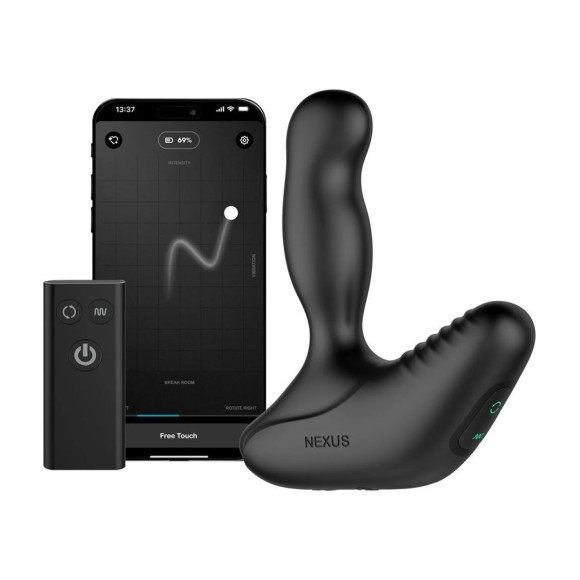 Черный вибромассажер простаты Nexus Revo Stealth с управлением через приложение