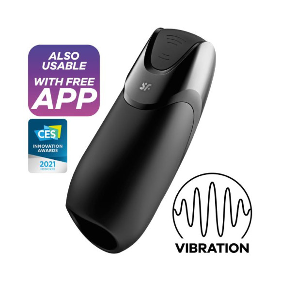 Черный мужской вибромастурбатор Men Vibration+ Черный мужской вибромастурбатор Men Vibration+