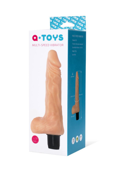 Телесный мультискоростной вибратор-реалистик A-toys - 19,8 см. Телесный мультискоростной вибратор-реалистик A-toys - 19,8 см.