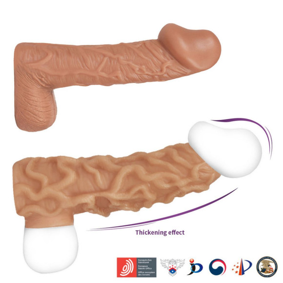 Телесная насадка с венками и открытой головкой Nude Sleeve M - 12 см. Телесная насадка с венками и открытой головкой Nude Sleeve M - 12 см.