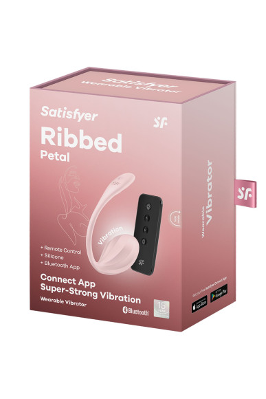 Розовое виброяйцо Ribbed Petal с пультом ДУ Розовое виброяйцо Ribbed Petal с пультом ДУ