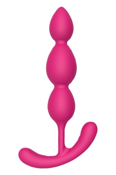 Розовый анальный стимулятор SILKY SMOOTH T-TEARDROP - 11 см.
