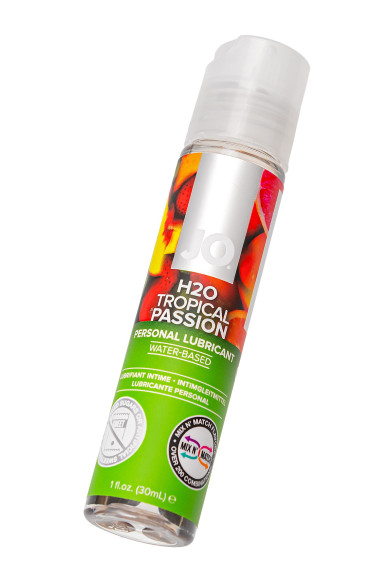 Лубрикант на водной основе с ароматом тропических фруктов JO Flavored Tropical Passion - 30 мл.
