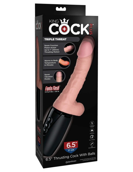 Хай-тек вибратор с функцией толкания 6.5 Thrusting Cock With Balls Хай-тек вибратор с функцией толкания 6.5 Thrusting Cock With Balls