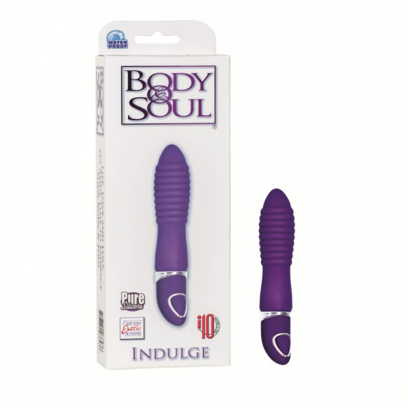 Фиолетовый рельефный вибратор Body & Soul Indulge - 9,5 см.