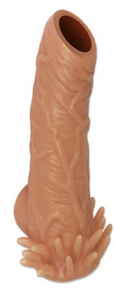 Телесная насадка с усиками и открытой головкой Nude Sleeve L - 14 см. Телесная насадка с усиками и открытой головкой Nude Sleeve L - 14 см.