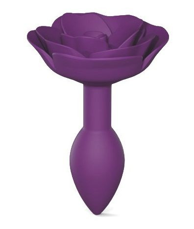 Фиолетовая анальная пробка с ограничителем-розой Open Rose Size S Butt Plug Фиолетовая анальная пробка с ограничителем-розой Open Rose Size S Butt Plug