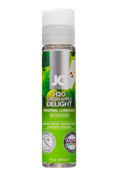 Смазка с ароматом яблока JO Flavored  Green Apple H2O - 30 мл.