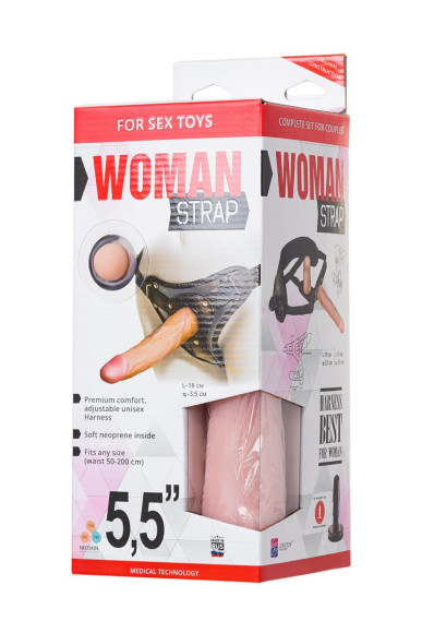 Женский страпон с вагинальной пробкой Woman Strap - 18 см. Женский страпон с вагинальной пробкой Woman Strap - 18 см.
