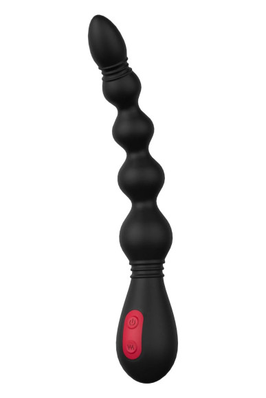 Черный вибромассажер для анальной стимуляции ANAL FLEXI BEADS - 21 см.