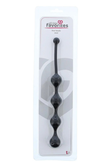 Чёрная анальная цепочка Four Beads Anal Black - 24 см. Чёрная анальная цепочка Four Beads Anal Black - 24 см.
