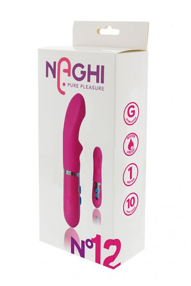 Розовый вибратор для G-стимуляции NAGHI NO.12 - 17 см.