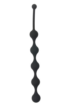 Чёрная анальная цепочка Five Beads Anal - 28,1 см.
