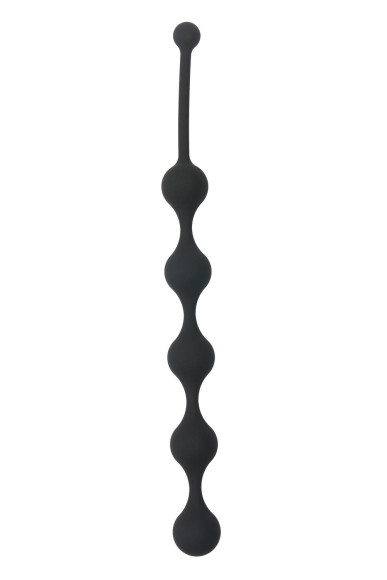 Чёрная анальная цепочка Five Beads Anal - 28,1 см.