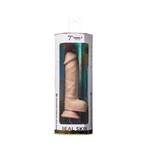Телесный фаллоимитатор на присоске Real Skin Model 1 - 17,8 см. Телесный фаллоимитатор на присоске Real Skin Model 1 - 17,8 см.