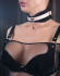 Черно-бежевый замшевый ошейник Sex Game Черно-бежевый замшевый ошейник Sex Game