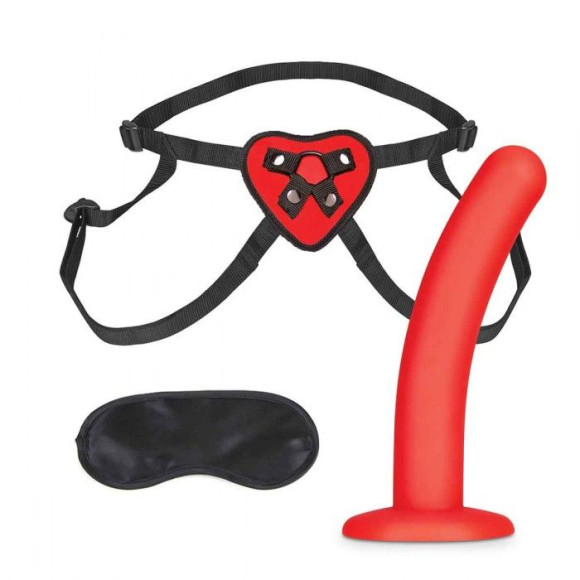 Красный поясной фаллоимитатор Red Heart Strap on Harness & 5in Dildo Set - 12,25 см. Красный поясной фаллоимитатор Red Heart Strap on Harness & 5in Dildo Set - 12,25 см.