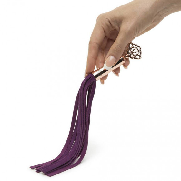 Фиолетовая мини-плеть Cherished Collection Suede Mini Flogger - 30 см.