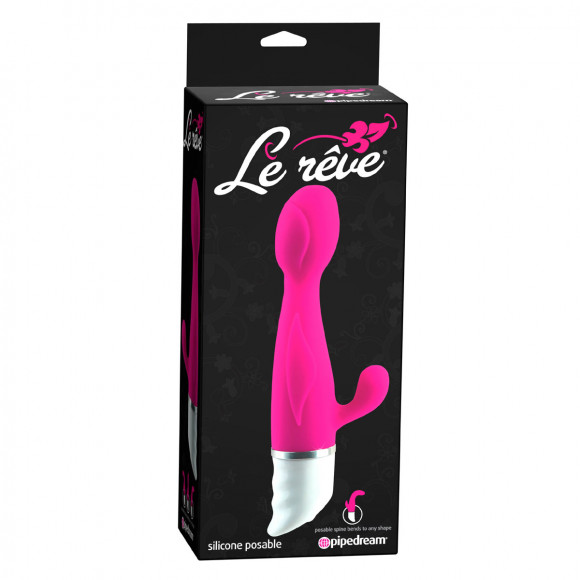 Розовый хай-тек вибратор Silicone Posable
