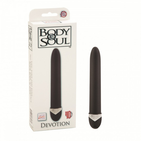 Чёрный классический вибратор Body & Soul Devotion Vibes - 18,5 см.