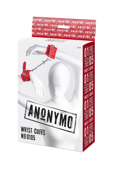 Красные наручники Anonymo из искусственной кожи Красные наручники Anonymo из искусственной кожи