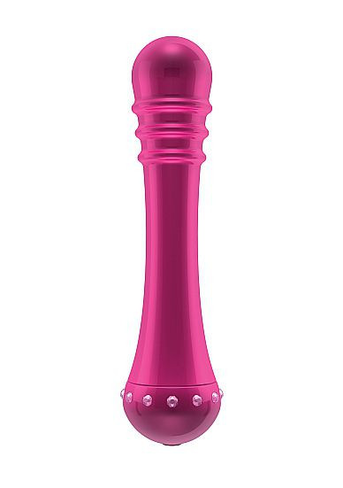 Вибратор с ребристой головкой The Emerald Pink - 16,3 см.