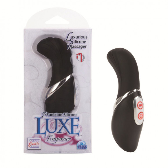 Чёрный клиторальный массажёр 7-Function Silicone Luxe Empower Massagers